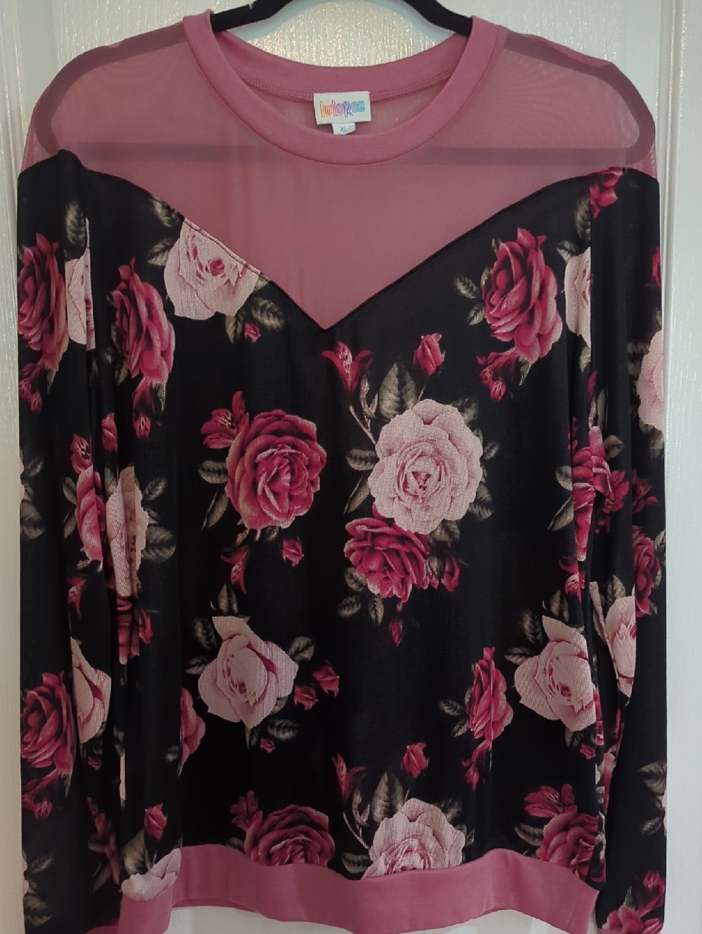 NWT LuLaRoe Lizzy Pink Crewneck Top Sz XL